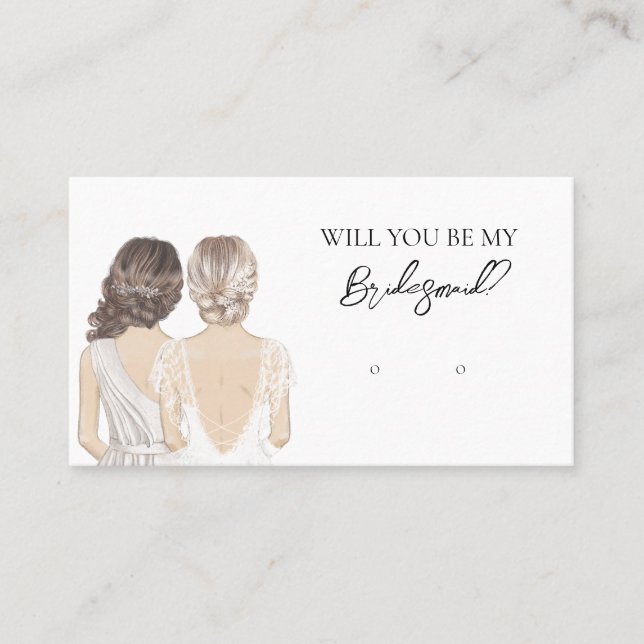Wedding Bride Bridesmaid Earring Display Card (Front)