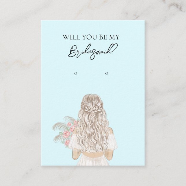 Wedding Bride Bridesmaid Earring Display Card (Front)