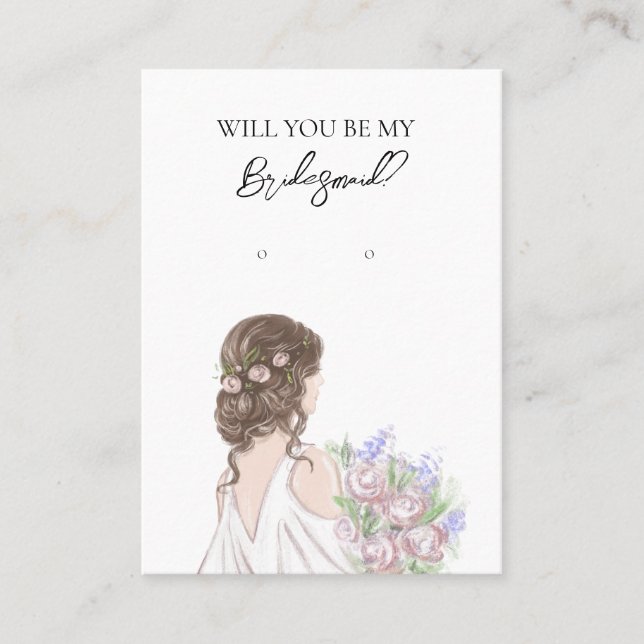 Wedding Bride Bridesmaid Earring Display Card (Front)
