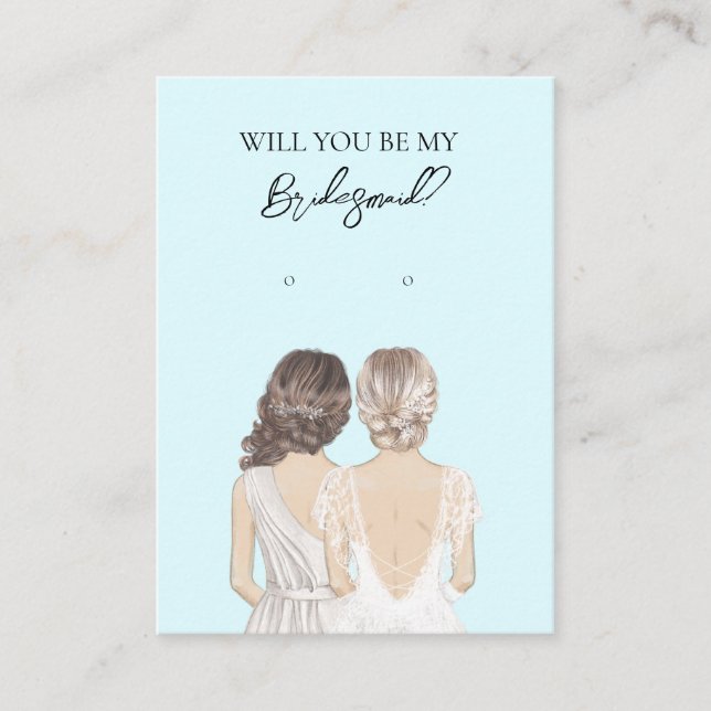 Wedding Bride Bridesmaid Earring Display Card (Front)