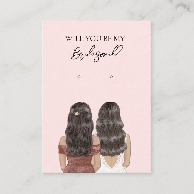 Wedding Bride Bridesmaid Earring Display Card (Front)