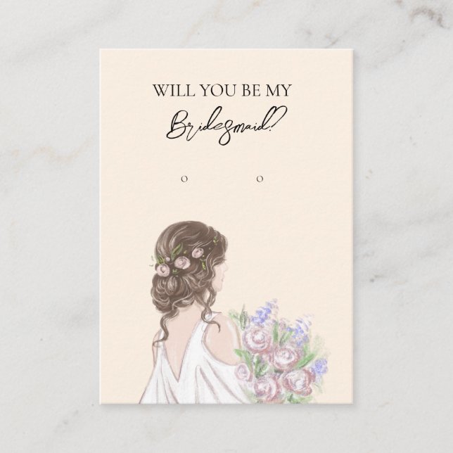 Wedding Bride Bridesmaid Earring Display Card (Front)