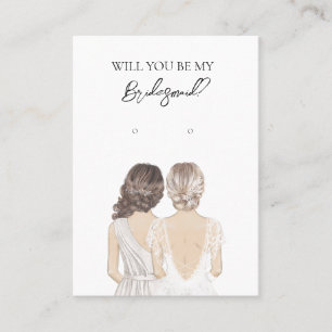 Wedding Bride Bridesmaid Earring Display Card