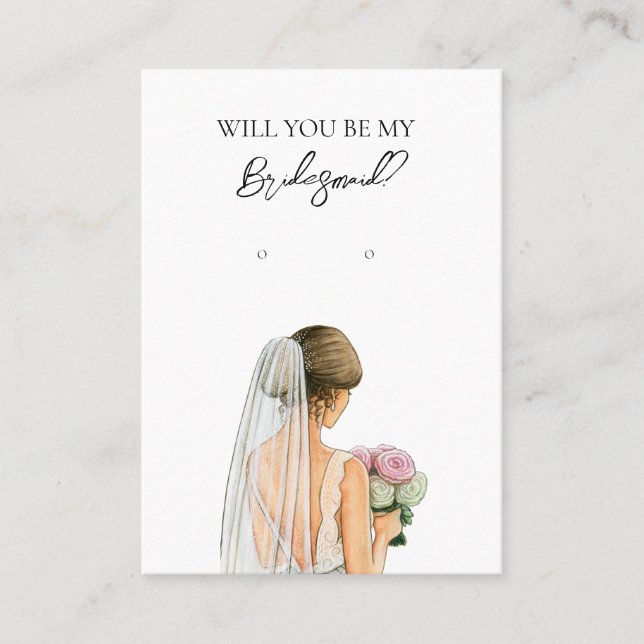 Wedding Bride Bridesmaid Earring Display Card (Front)