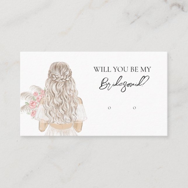 Wedding Bride Bridesmaid Earring Display Card (Front)