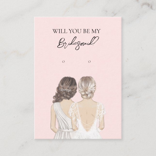 Wedding Bride Bridesmaid Earring Display Card (Front)