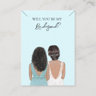 Wedding Bride Bridesmaid Necklace Display Card