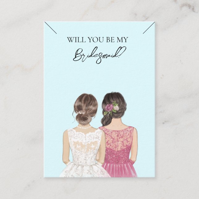 Wedding Bride Bridesmaid Necklace Display Card (Front)