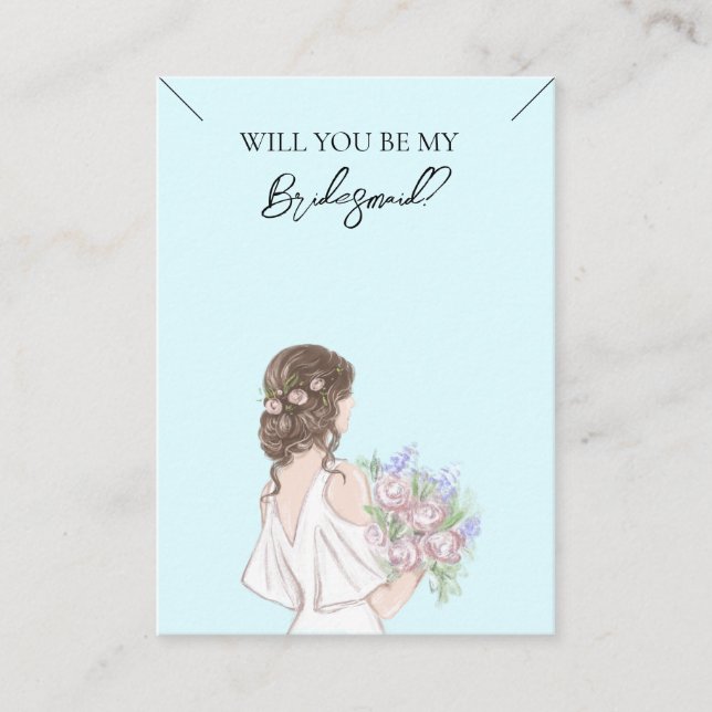 Wedding Bride Bridesmaid Necklace Display Card (Front)