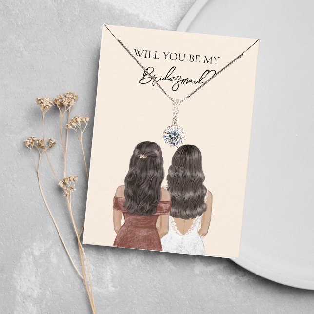 Wedding Bride Bridesmaid Necklace Display Card (Creator Uploaded)