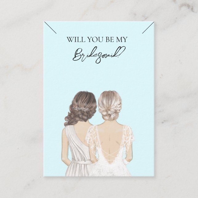 Wedding Bride Bridesmaid Necklace Display Card (Front)
