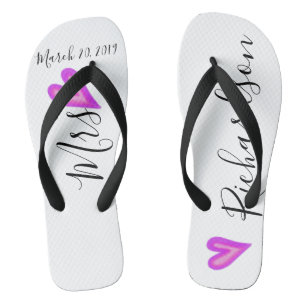 Wedding Bride Flip Flops Personalized Date Name
