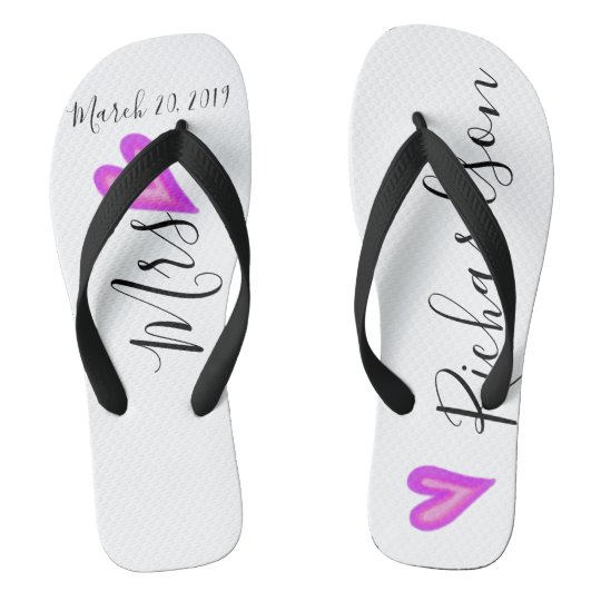 bride flip flops personalized