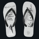 Wedding Bride Flip Flops Personalized Date Name<br><div class="desc">This design was created through digital art. It may be personalized by clicking the customize button and changing the color, adding a name, initials or your favorite words. Contact me at colorflowcreations@gmail.com if you with to have this design on another product. Purchase my original abstract acrylic painting for sale at...</div>