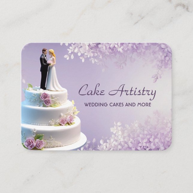 Wedding Bride & Groom Cake Bakery Business Card (Front)