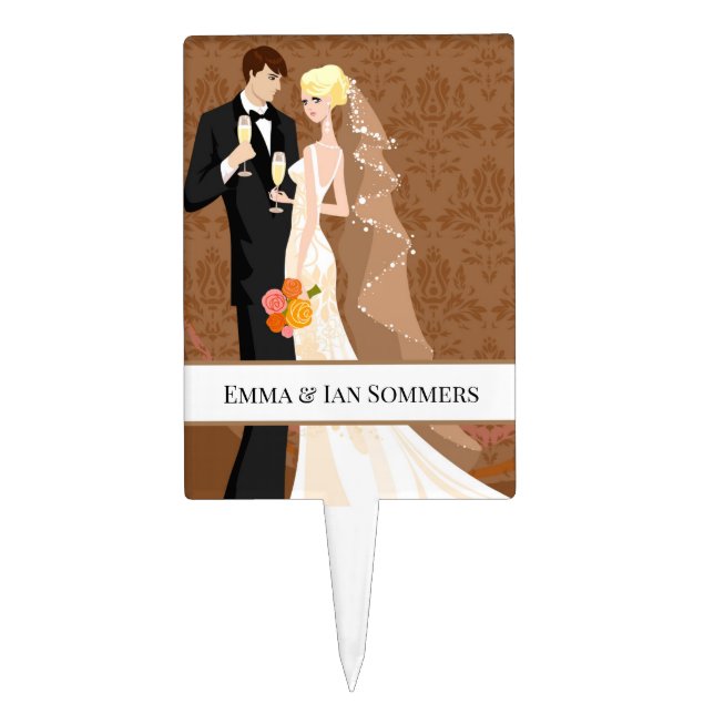 Wedding Bride & Groom Cake Top Topper (Front)