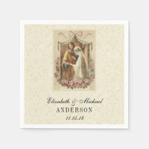 Wedding Bride Groom Catholic Marriage Mary Joseph Napkins