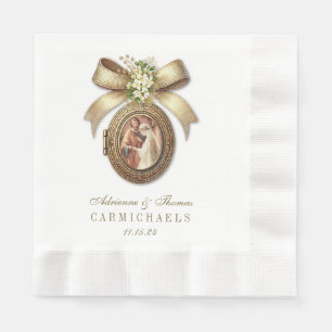 Wedding Bride Groom Catholic Matrimony Mary Joseph Napkins