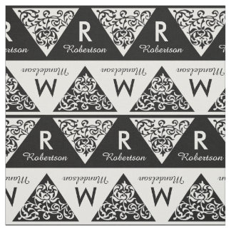 Wedding Bride Groom Custom Monogram Elegant Fabric
