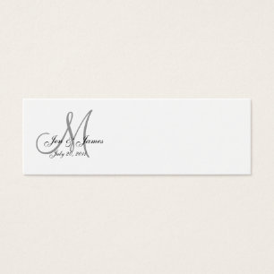 Wedding Bride Groom Date Monogram Profile Card