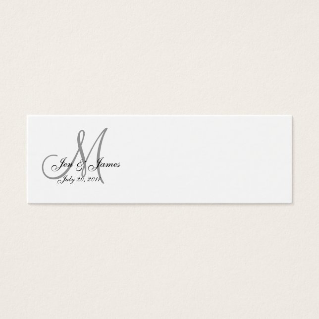 Wedding Bride Groom Date Monogram Profile Card (Front)
