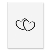 Wedding Bride Groom Double Heart Temporary Tattoo