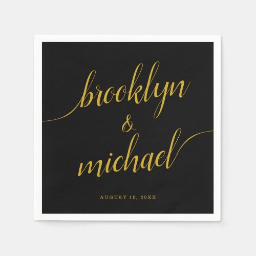 Wedding Bride  Groom Handwritten Calligraphy Napkins