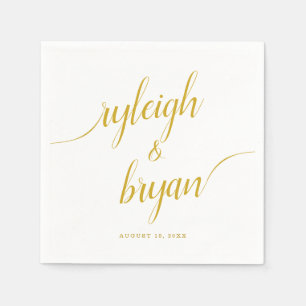 Wedding Bride & Groom Handwritten Calligraphy Napkins