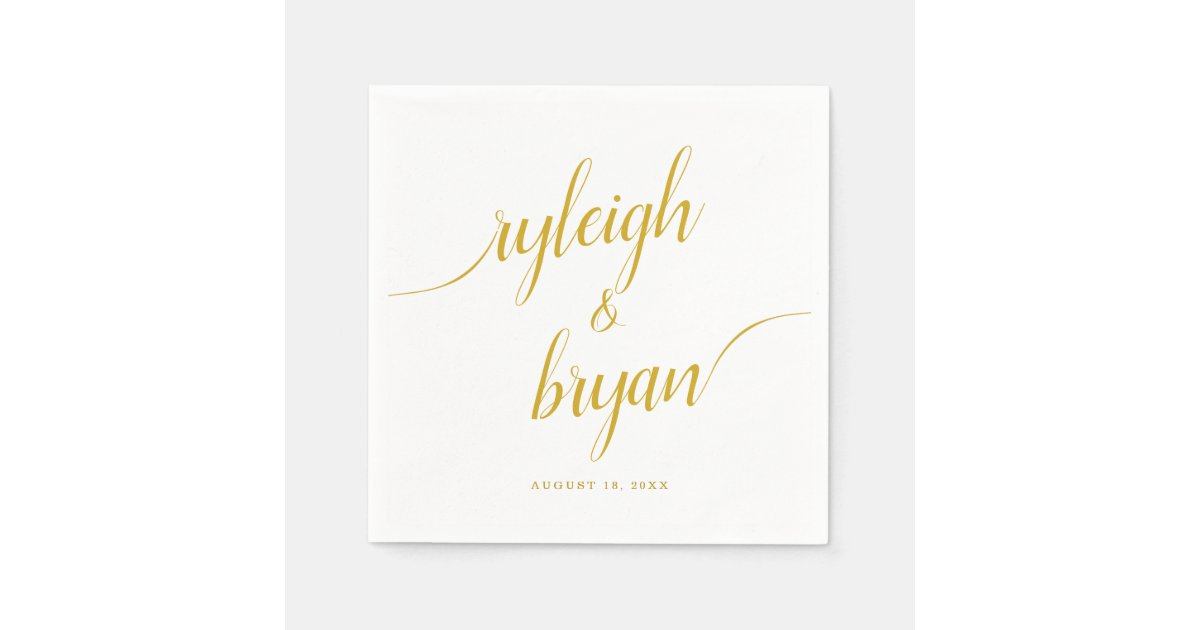 Wedding Bride & Groom Handwritten Calligraphy Napkins | Zazzle.com