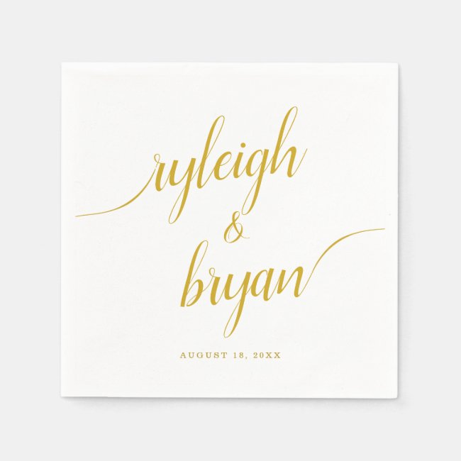 Wedding Bride & Groom Handwritten Calligraphy Napkins