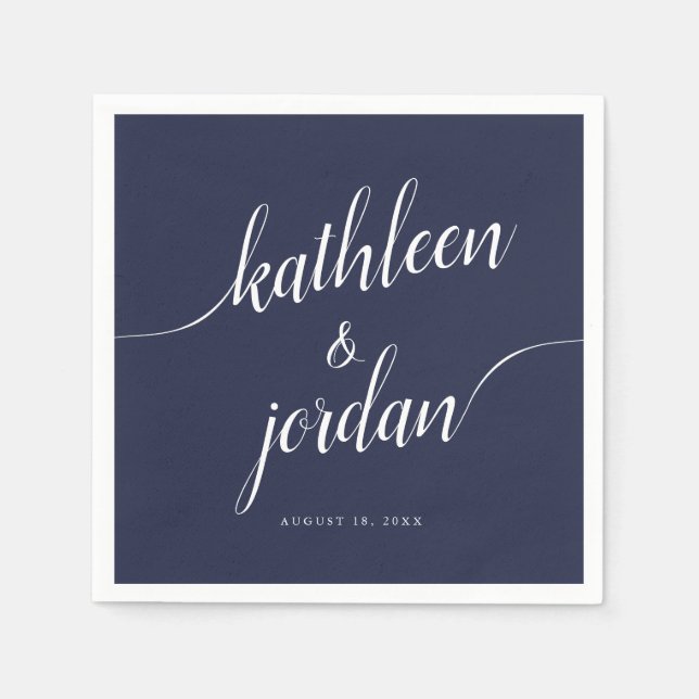 Wedding Bride & Groom Handwritten Calligraphy Napkins (Front)