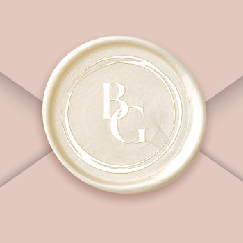 Wedding Bride Groom Initials Wax Seal Sticker by amoredesign at Zazzle