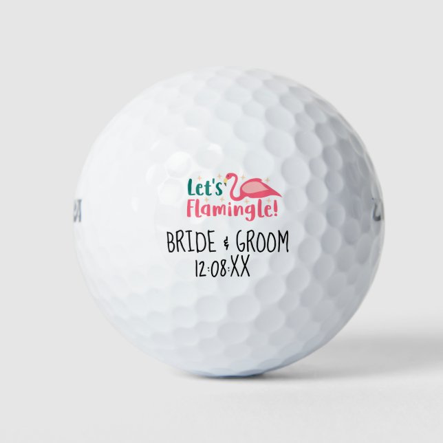  Wedding Bride & Groom Let's Flemingale  Golf Balls (Front)