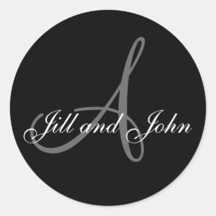 Wedding Bride Groom Monogram A Sticker