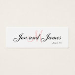 Wedding Bride Groom  Monogram Pink Profile Card at Zazzle