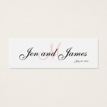 Wedding Bride Groom  Monogram Pink Profile Card by MonogramGalleryGifts at Zazzle