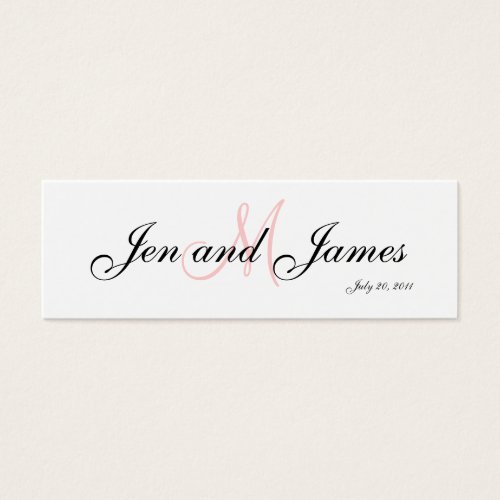Wedding Bride Groom  Monogram Pink Profile Card