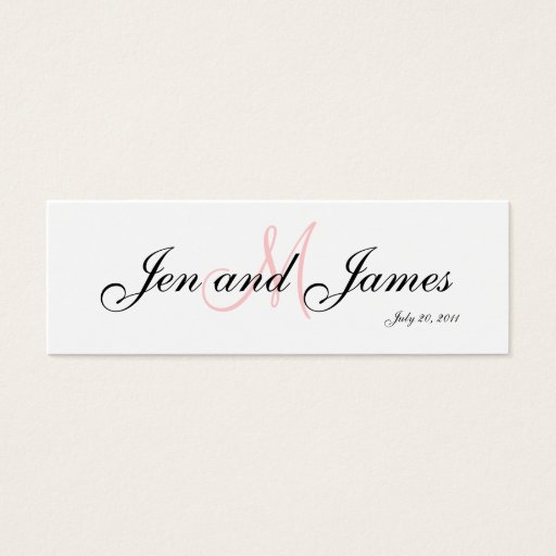 Customizable Wedding Bride Groom  Monogram Pink Profile Card Business Card Templates