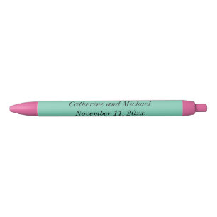 Wedding Bride Groom Name Date Favor Custom Colors Pen