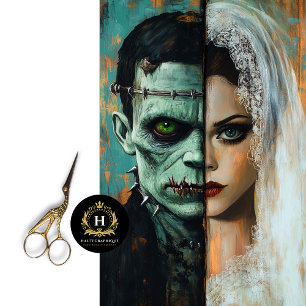 Wedding Bride Groom of Frankenstein Decoupage Tissue Paper