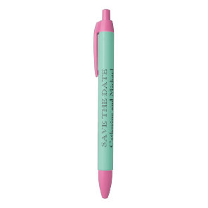 Wedding Bride Groom Save the Date Custom Color Pen