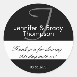 Wedding Bride & Groom Thank You Favor Sticker