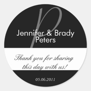 Wedding Bride & Groom Thank You Favor Sticker