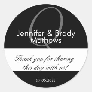 Wedding Bride & Groom Thank You Favor Sticker