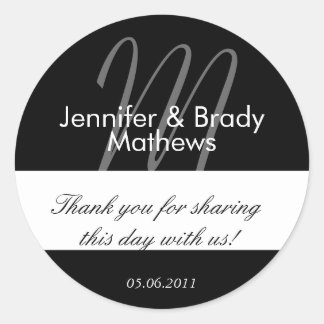 Wedding Bride & Groom Thank You Favor Sticker