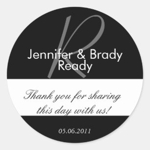 Wedding Bride & Groom Thank You Favor Sticker