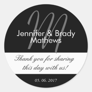 Wedding Bride & Groom Thank You Favor Sticker