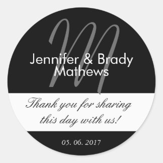 Wedding Bride & Groom Thank You Favor Sticker