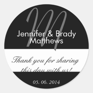 Wedding Bride & Groom Thank You Favor Stickers