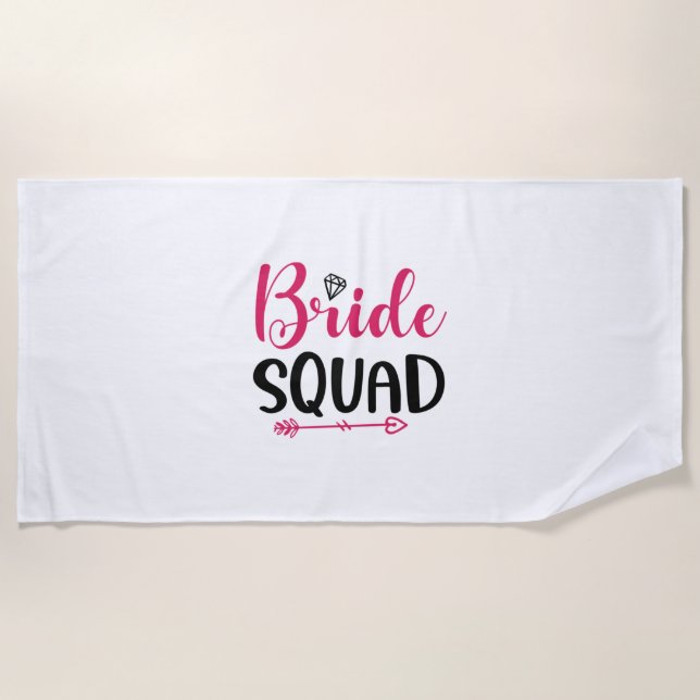 Wedding Bride Squad Beach Towel (Front)
